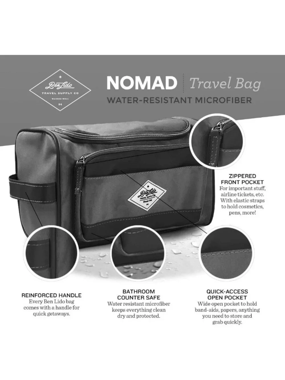 15-Piece Men's Travel Essentials Kit - TSA Compliant, Dandruff Shampoo & Scalp